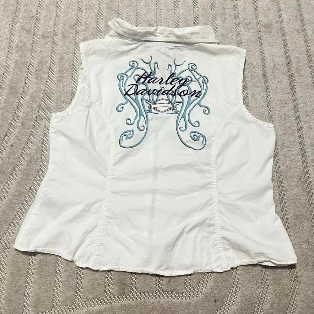 Harley Davidson white vest size XLarge y2k grunge biker spring summer party